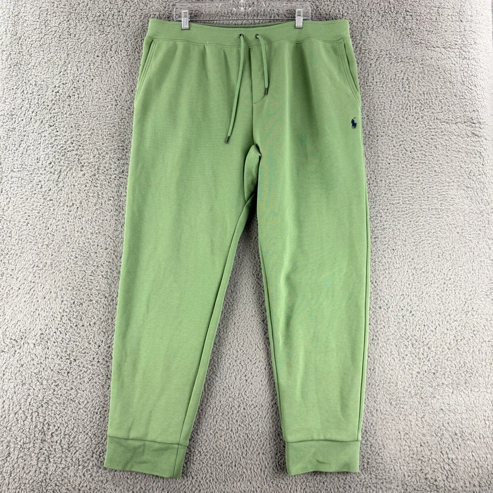 Polo Ralph Lauren Joggers Mens XLT Green Fleece Drawstring Pony Logo Sweatpants